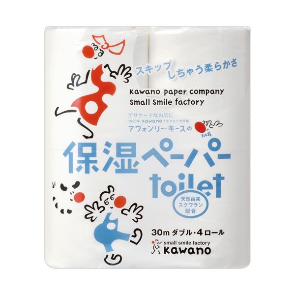 潤い溢れる快適なトイレタイムを叶える、贅沢な保湿ペーパー 1セットで30mの芯ありダブルロールが40ロール、4ロール×10パック 河野製紙アヴォンリー・キース保湿ペーパー トイレット ダブル 芯あり 