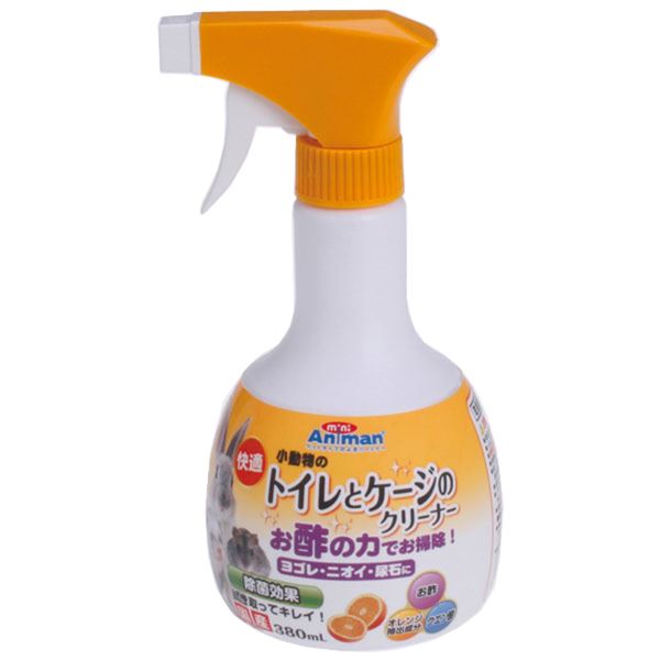 お酢の力でしっかりお掃除！お酢パワーで徹底清掃 トイレ＆ケージのマジッククリーナー ペット用品の汚れもスッキリ 380ml×5本セット （まとめ）ドギーマンハヤシ 快適 トイレとケージのクリーナー 3