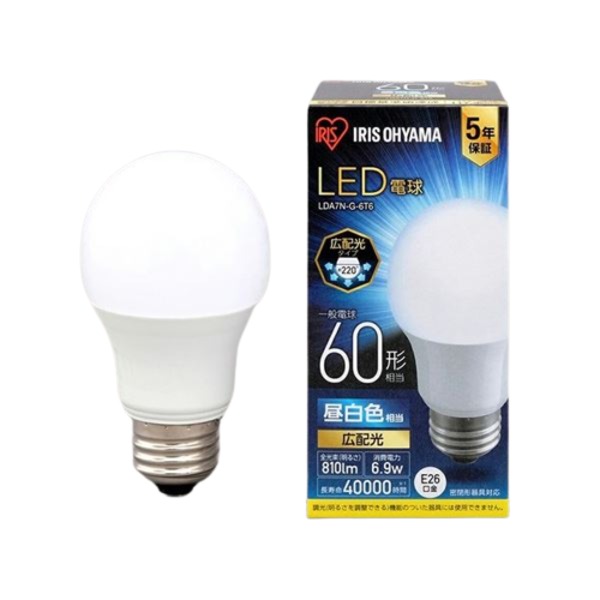 明るさ満点 60W相当のLED電球が2個セットでお得 広範囲に明るい光を広げる昼白色 LDA7N-G-6T6は過去の名だけど、その性能は未だ健在 お部屋を照らし、快適な明るさを提供します (まとめ) 