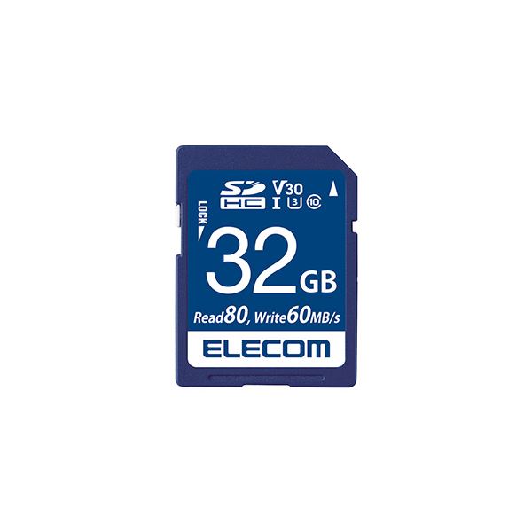 高速データ復旧付き 最新ビデオスピードクラス対応 驚異のUHS-I U3テクノロジー 80MB/sの高速転送 容量32GBの頼れるパートナー SDHCカード／データ復旧サービス付／ビデオスピードクラス