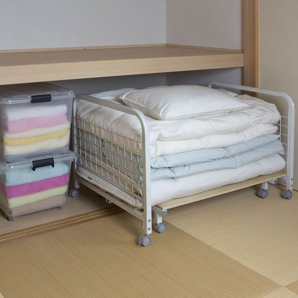 押入の下段等に置いて使える便利 押入れ収納棚 寝具収納ラック押し入れ 収納 布団 収納棚 押入れ 寝具収納 収納ラック 布団収納 ベッドルーム 寝室 引っ越し 引越し 引越スペースを有効活用 便利な押