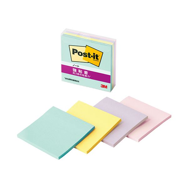 強力な粘着力で使いやすい 色鮮やかな75×75mmサイズのノートが40冊セット 4色のマルチカラーで使い分けも簡単 便利なポスト・イットノート 3Mポスト・イット 強粘着ノート マルチカラー5 75×