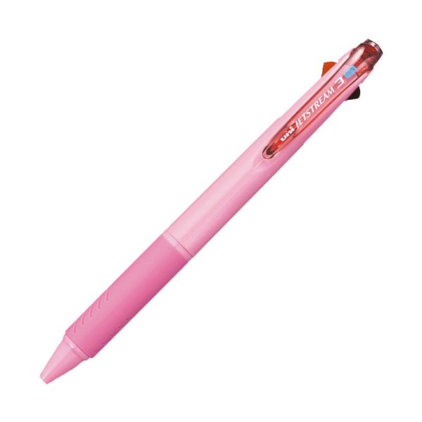 3色ボールペン。インク逆流防止など便利機能が満載!逆流しない! 便利な機能満載の3色ボールペン! ベビーピンクの軸でおしゃれに! 三菱鉛筆が贈るジェットストリーム0.5mm! 50セットでお得にGET