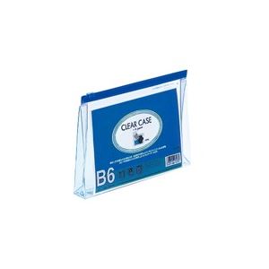 リヒトラブ 薄型ケース クリアファイル 事務用品スリムで透明なデザインの薄型ケース ファスナー付きで書類も安心 安全 整理 収納 B6Sサイズで使いやすく、整理 収納 力も抜群 藍色のクリアケースで仕