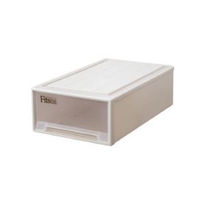 机上整理／収納用品 ボックス型収納スペースを有効活用 整理整頓の達人 ワンランク上の整理 収納 ボックス 広々サイズ W440×D740×H230mm カプチーノカラー 天馬 Fits フィッツケース