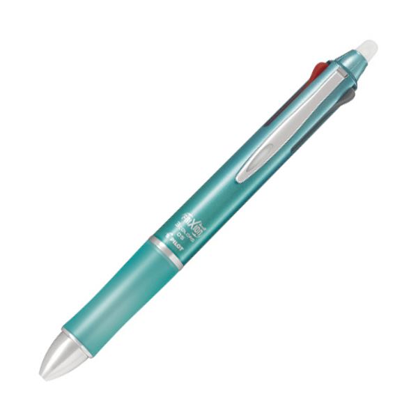 色彩豊かなメタルボディの多機能ゲルインキボールペン 0.5mmの細かい線を描くフリクションボール3は、グラデーショングリーンの軸色がおしゃれさを引き立てます 使いやすさとスタイリッシュさを兼ね備えた1