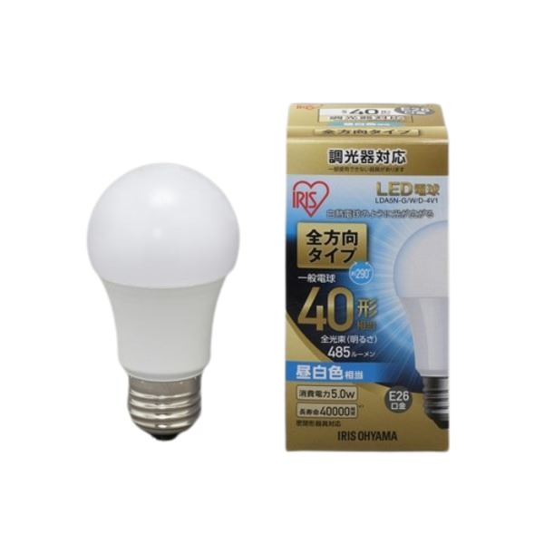 明るさ満点 光の主役 LED電球40W E26 全方向調光 昼白 4個セット LED電球40W E26 全方向調光 昼白 4個セット◇関連： 家電／電球／LED電球 （キーワード： RDA000391