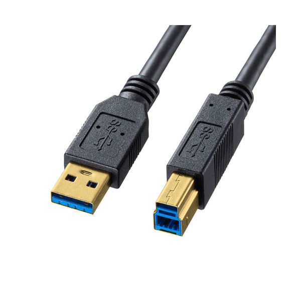 USB3.0ケーブル 認証取得品 黒 2m(Aコネクタ-Bコネクタ)高速データ転送ケーブル 配線 の王道、最新規格USB3.0ケーブル が進化 信頼の認証取得品で安心 安全 の品質 黒い美しさが魅力の