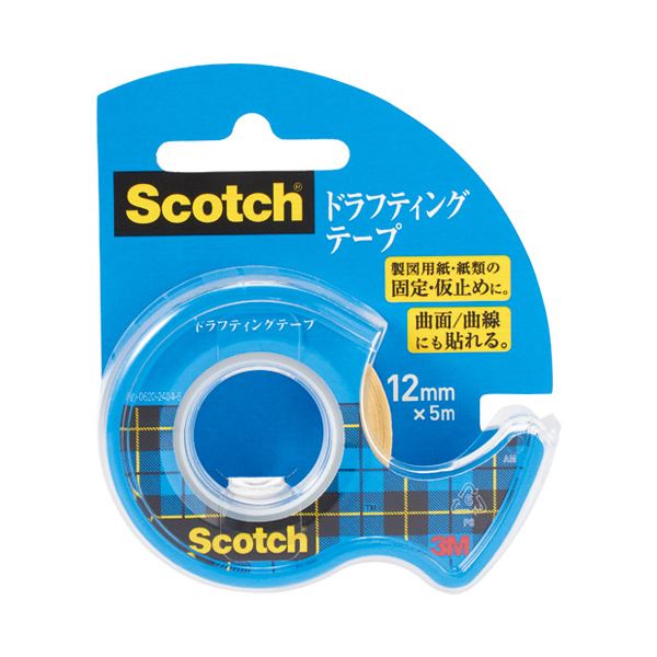 12mm幅のドラフティングテープを5m巻き×10セットでお得にまとめ買い お徳用 手軽に使える便利なアイテムで、作業効率もアップ 【まとめ】 スリーエム ジャパン ドラフティングテープ D-12 12