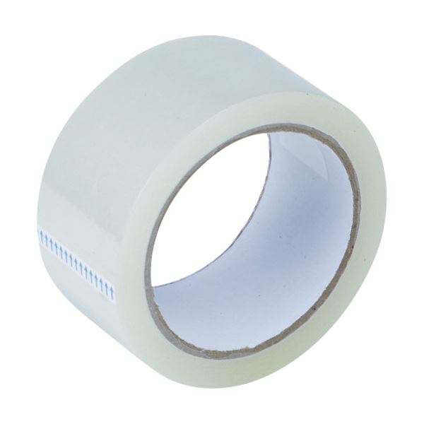 手で簡単に切れる、静かで透明な梱包用テープ 幅48mm×長さ50m、厚さ0.055mmのクリアテープが1巻に 作業効率アップのための10セット （まとめ） TRUSCO手で切れる静音透明梱包用OPPテ