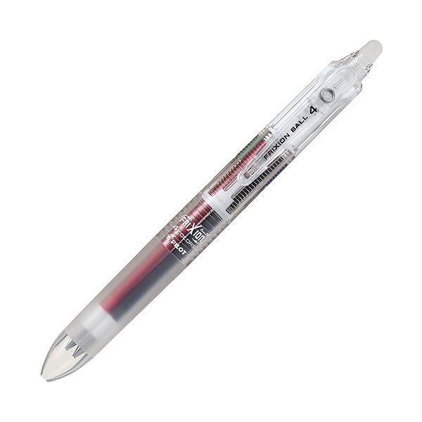 こすると消えるフリクションの4色ボールペン。消せる魔法の4色ボールペン、0.38mmの細さで書き心地抜群 ノンカラーの軸色でスタイリッシュさも兼ね備えたLKFB-80UF-NC 10セットもご用意 書