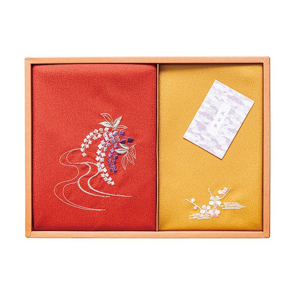 洛北 刺繍入り二巾風呂敷 & 刺繍入り金封包み 赤洛北 刺繍入り二巾風呂敷 & 刺繍入り金封包み 赤 二巾風呂敷71×70cm、金封包み38×37cm B1073647 洛北 刺繍入り