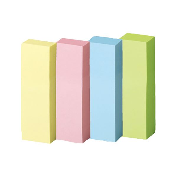 パステルカラーの強力な粘着力 便利な50×15mmサイズのふせんが20冊セット×2でお得 色分け整理に最適な4色セット （まとめ） TANOSEE強粘着ふせん 50×15mm パステルカラー・4色 1