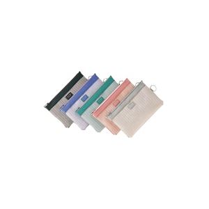リヒトラブ メッシュバッグ 薄型クリアケース 事務用品 業務用透明なメッシュバッグで整理整頓 ビジネスにも活躍する薄型クリアケース オフホワイトのB6サイズでジッパータイプ 使いやすくてスタイリッシュ