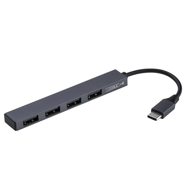 極薄アルミボディの変換ハブ「STIX」シリーズ。USB Type-C変換ハブ STIX シリーズ 極薄アルミボディで4つのポート搭載 スタイリッシュなグレー色でデスク (テーブル 机) 周りをスッキリ
