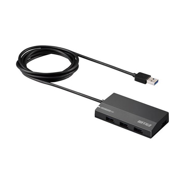 USB3.0 スタンダード 4ポート セルフパワーハブ ブラックUSB3.0対応の4ポートセルフパワーハブ デスク (テーブル 机) 周りを整理し、接続ポートを増やして作業効率をアップ デジタルライフ