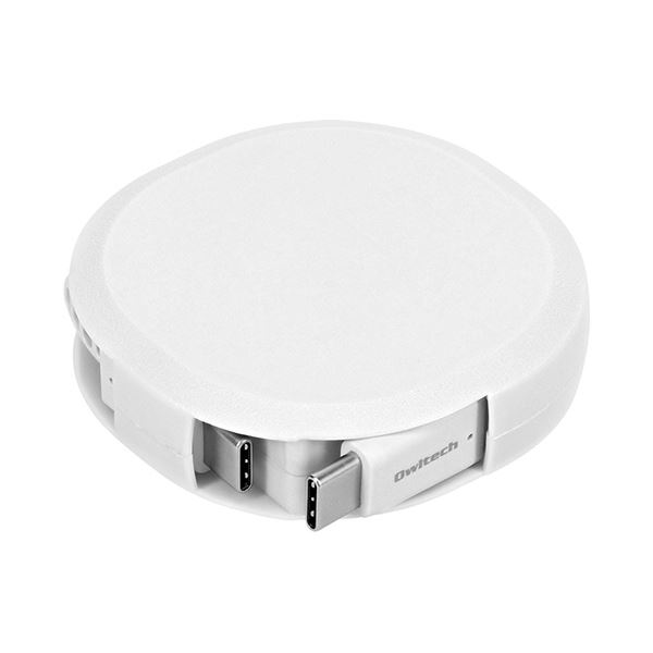 パワーデリバリー対応の巻取り式USB-Cケーブル 配線 60Wの急速充電に対応したホワイトカラーの90cm長タイプを3個セットでお得にGET 白 （まとめ） オウルテック Cto Cケーブル 配線 片