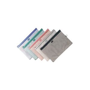 リヒトラブ メッシュバッグ 薄型クリアケース 事務用品 業務用透明でスリムなメッシュバッグ、オフィス 事務用 用品や業務用に最適 便利なジッパータイプのB4サイズポーチ、マチなし 業務用5セットでお得