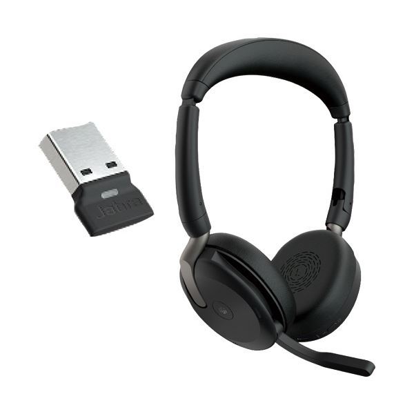 最新テクノロジー搭載のワイヤレスヘッドセット ビジネス向けJabra Evolve2 65 Flex MS Stereo USB-Aは、快適な通話と音楽を提供します 柔軟性と高音質を兼ね備えた1個セッ