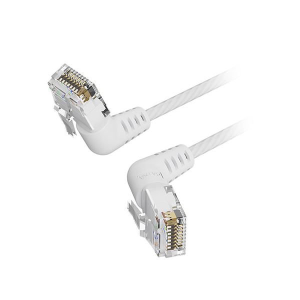 【5本セット】 VENTION Cat.6a LANケーブル UTP 直角コネクタ 360°スイングタイプ ホワイト 1m ホワイト IB-0453X5 白 【5本セット】 VENTION Cat.6