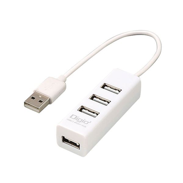 ケーブル一体型4ポートUSBハブ ショートケーブル15cm。【3セット】 ナカバヤシ USB2.0 4ポートハブ 15cm ホワイト 白 UH-2604WX3 白 【3セット】 ナカバヤシ USB2.