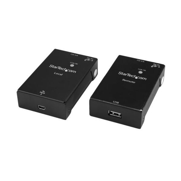 USB2.0信号を最大50mまで伝送可能 1ポートUSBエクステンダー延長器で快適な作業環境を実現 Cat6対応で高速通信も安定 ブラックカラーでスタイリッシュなデザインも魅力 USB2001EXTV
