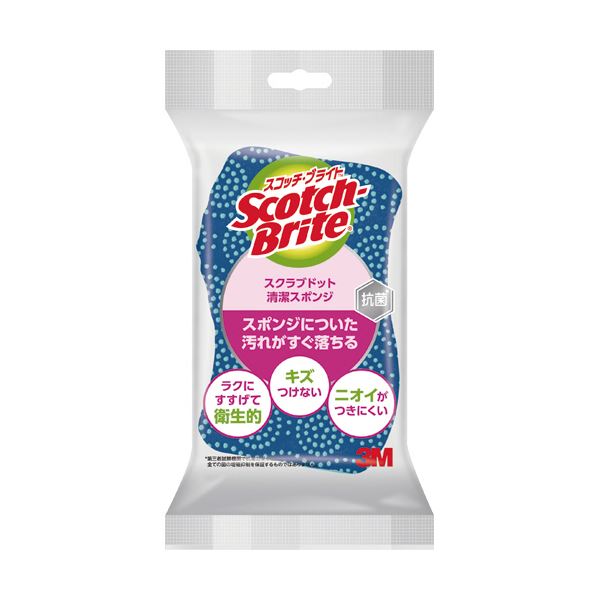 洗浄力抜群 ブルーのスクラブドットスポンジで清潔キープ 1個入り×10セットでお得にGET キッチン 台所 やお風呂場で大活躍のスポンジ 青 （まとめ） 3Mスコッチ・ブライト スクラブドットスポンジ