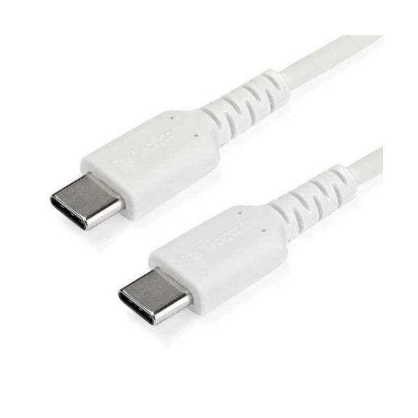 急速充電と高速データ転送に対応したUSB-Cケーブル 配線 アラミド繊維で補強された1mのホワイトカラー 最大60Wのパワーを提供し、信頼性と耐久性を兼ね備えたオス・オスタイプ 使いやすさと安心 安全