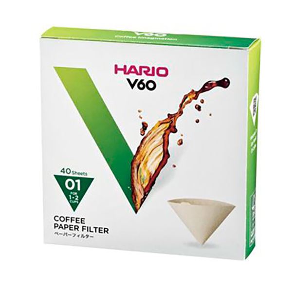 V60用ペーパーフィルター01M 1〜2杯用 40枚入V60用のペーパーフィルター01M、1〜2杯用の40枚入りセットが10個 コーヒーを淹れるたびに便利なアイテムです 【10セット】 HARIO V