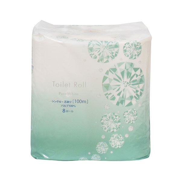 究極の清潔感を追求した至高のトイレットペーパー 芯あり100mの贅沢なシングルロール48ロールセット 一度に5セットお得にGET 白 (まとめ）TANOSEE トイレットペーパーピュアホワイト シング