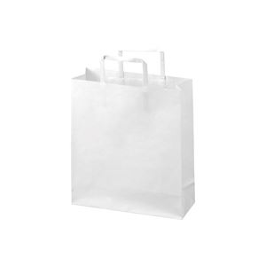 包装用品 ショッピングバッグ 事務用品便利な包装アイテム オフィス 事務用 やショッピングに最適 ジョインテックスの手提げ袋、白色で平紐付き、小サイズ50枚セット （3セットまとめ買い お徳用 ） （