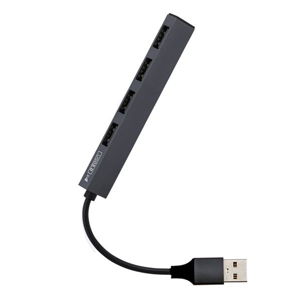 極薄で極細なUSB接続ポートを4つ搭載した、便利なSTIX UH-2554GY デスク (テーブル 机) 周りをスッキリ整理し、複数のデバイスを同時に接続できる便利なハブです デジオ2 USBポートハ