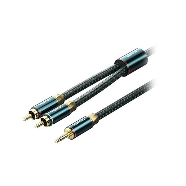 3.5mm Male to 2RCA Male オーディオケーブル 10m グリーン3.5mmメスから2RCAメスへのオーディオ接続ケーブル 配線 、長さ10m、カラーはグリーン 音楽や映像を高音質で