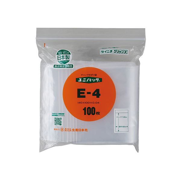 便利なパックでお得な100枚セット 5セットでまとめ買い お徳用 使いやすいE-4サイズで大満足 セイニチのユニパック （まとめ） セイニチ ユニパック E-4 100枚入 【×5セット】◇関連： 生