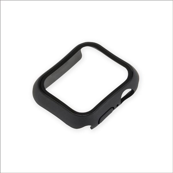 Apple Watch用高硬度液晶保護ガラス+ケースシリーズ。Apple Watch用の耐久性抜群な液晶保護ガラスとケースが一体化した最新シリーズに対応し、高硬度9Hのガラスと堅牢なケースで時計を完璧