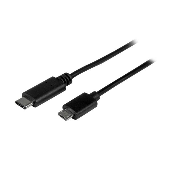 USB Micro-BからUSB Type-Cへの変換を可能にする1mの黒いケーブル 配線 スピーディーなデータ転送や充電が可能で、便利なアイテムです 黒 Star Tech.com USB2.0ケー