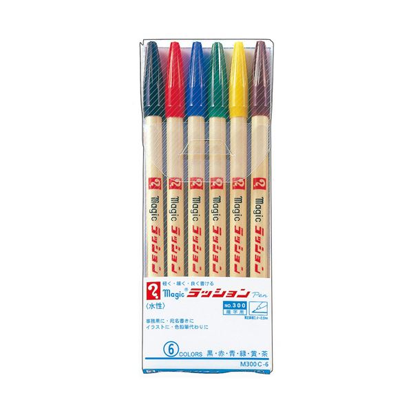 水性インクで描く魔法のラインが魅力のカラフルペンセット 6色のマジックラッションペンが1パックに5セット 色鮮やかな表現が楽しめる （まとめ） 寺西化学水性サインペン マジックラッションペン No.3