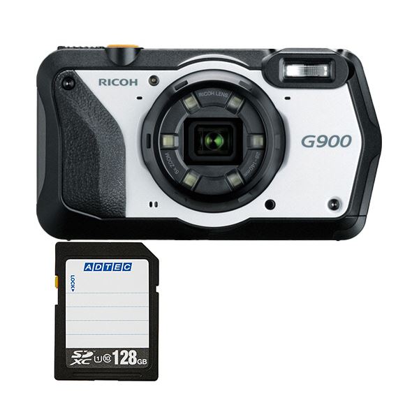 水に強く、埃にも強い 衝撃にも耐え、薬品にも強い 128GBのSDXCメモリカード付きデジタルカメラセット 防水・防塵・耐衝撃・耐薬品デジタルカメラ G900 + 128GB SDXCメモリカード 1