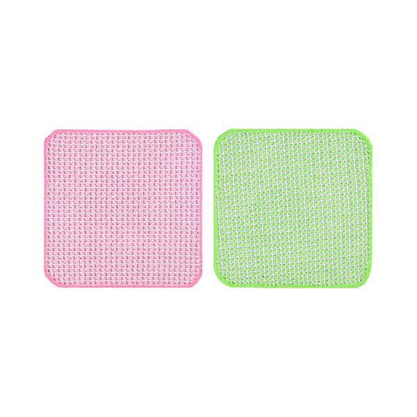 驚きの新鮮さをキッチン 台所 で体験 ピンク＆グリーンのキッチン クロスが1パックに2枚 キッチン をピカピカにする最高の相棒、キッチン ピカイチが3セットでお得に 緑 （まとめ） サンコーびっくりフ
