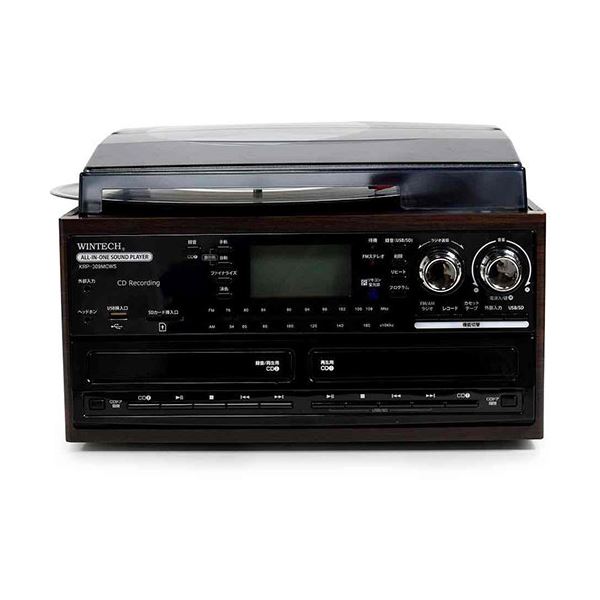 音源データのCD書き込み対応、ダブルCDドライブ搭載音楽データをCDに焼くことができる、2つのCDドライブとスピーカーを搭載した、多機能オーディオプレーヤー KRP-309MCWS WINTECH ス