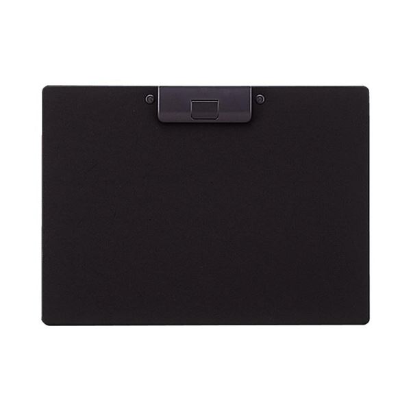 捺印可能なA4サイズのクリップボードセット、黒色10冊入り ビジネスやオフィス 事務用 での使い勝手抜群の便利アイテム リヒトラブクリップボード（捺印対応） A4ヨコ 黒 A-2985-24 1セット