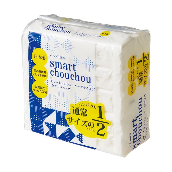 スマートなヘアアクセサリー 1／2サイズのシュシュ150組入り お得な10個セット×5でGET （まとめ） イデシギョーティッシュペーパー スマートシュシュ1／2 150組／個 1パック（10個） 【