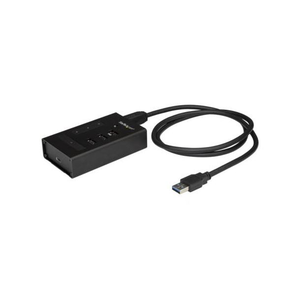 高速データ転送可能なUSBハブ USB-Aポート3口とUSB-Cポート1口搭載 産業用途にも対応 信頼性高く、データ転送速度最大5Gbps 複数デバイス同時接続で効率的作業 使いやすく耐久性あり 黒 