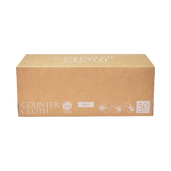 抗菌 効果で安心 安全 厚手のストリックスデザインカウンタークロスBOX ベージュカラーでスタイリッシュにキッチン 台所 を演出 1箱50枚入り×5セットで経済的 清潔さと耐久性を兼ね備えた最高のパー