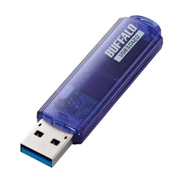 持ち運びやすいスティックタイプ持ち運びに便利なスティック型 USB3.0対応のスタンダードモデル 32GBの大容量 大型 ブルーの鮮やかなデザイン 3個セットでお得 青 （まとめ）バッファロー USB