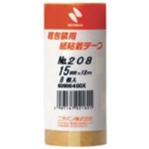 接着用品 接着テープ 事務用品 業務用お得セットビジネスにお得なセット 多機能接着テープ208-15が8巻入り×5セット 事務用品の必需品、紙粘着テープが15mm×18mの長さでお得に手に入る 仕事も