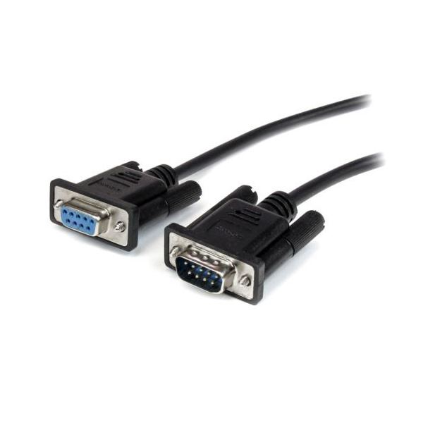 RS-232C通信に最適な1mのストレートケーブル 配線 D-Sub9ピンオスとメスのブラックケーブル がセットで2本 通信の安定性を追求した高品質ケーブル 黒 （まとめ） Star Tech.com