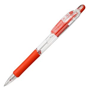 筆記具 油性ボールペン ノック式書き味抜群のノック式油性ボールペン、ジムノックUK 0.5mm 赤 滑らかな書き心地と鮮やかな赤インクで文字を躍動させる 仕事や学校、プライベートで使い勝手抜群 思いを