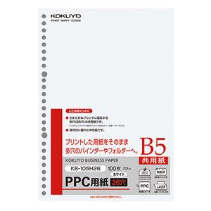 普通紙 その他 普通紙高品質なB5ユーティリティペーパー 使いやすさ抜群、書きやすくて穴あけもラクラク 厚さ70gでしっかりした質感 26穴仕様で使いやすさバツグン 1冊100枚入りでお得 15セット