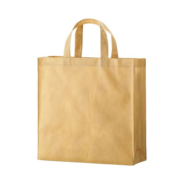 店舗用品 手提袋 コットン／不織布袋エコな店舗アイテム 持ち運び便利なコットン／不織布バッグ 小サイズでコンパクト ベージュカラーがおしゃれ 1パック（10枚）でたっぷり使える お得な4セット サイズ
